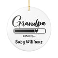 Grandpa Loading personalised ceramic ornament with baby surname — pregnancy announcement keepsake gift