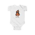 Personalised Halloween teddy bear witch baby bodysuit with cape and pumpkin bucket custom name