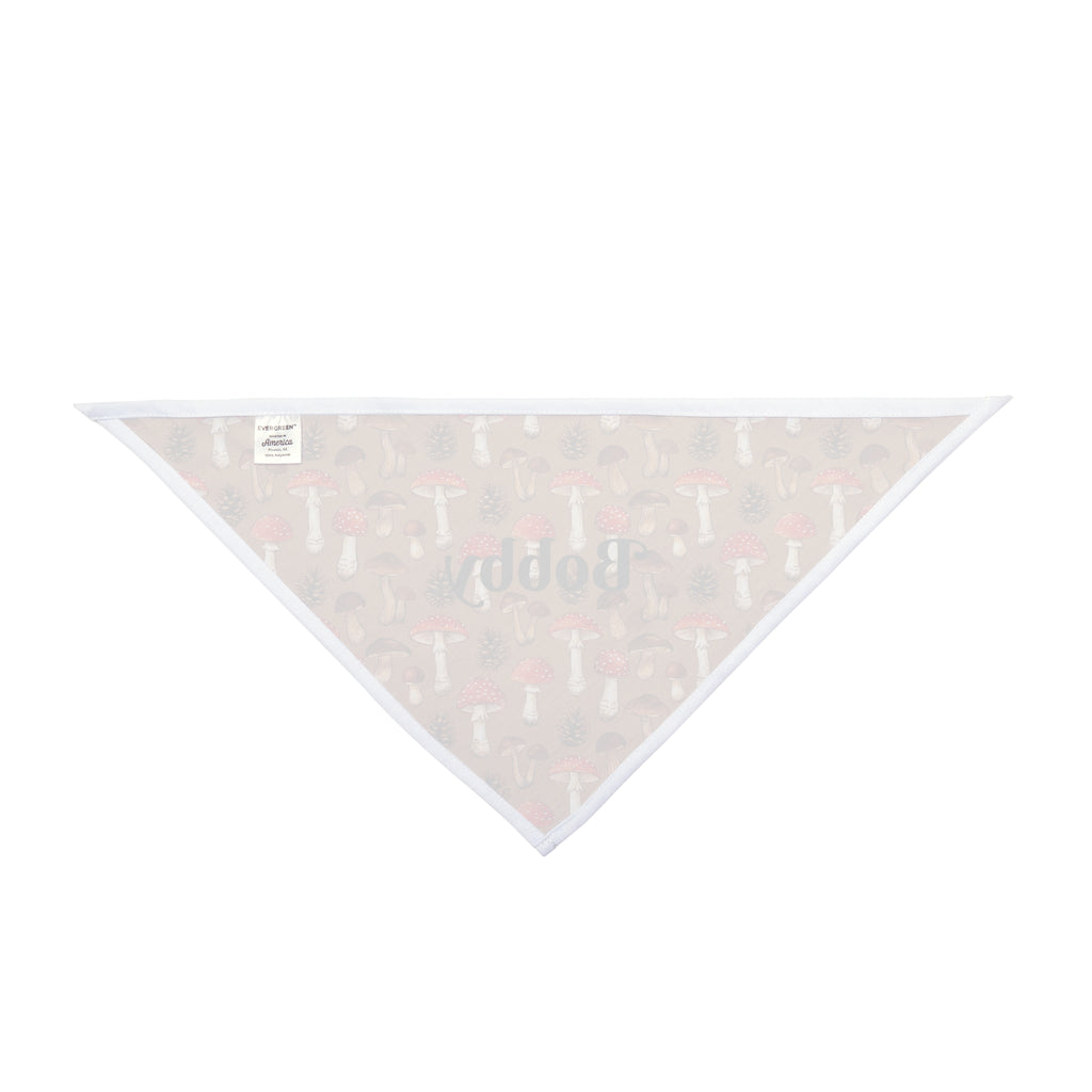 Personalized Wild Mushroom dog bandana with custom pet name - alternate view