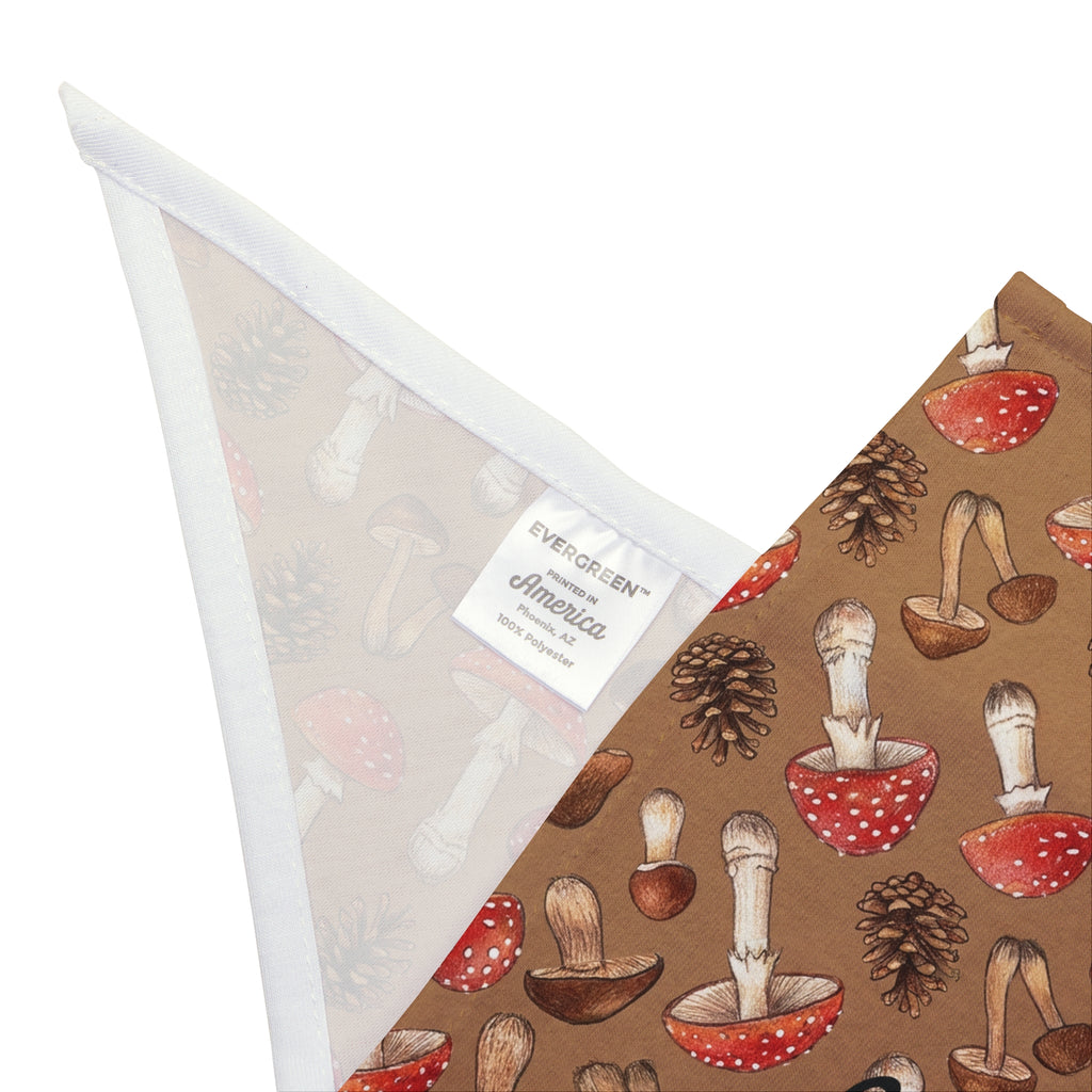 Personalized Wild Mushroom dog bandana with custom pet name - detail