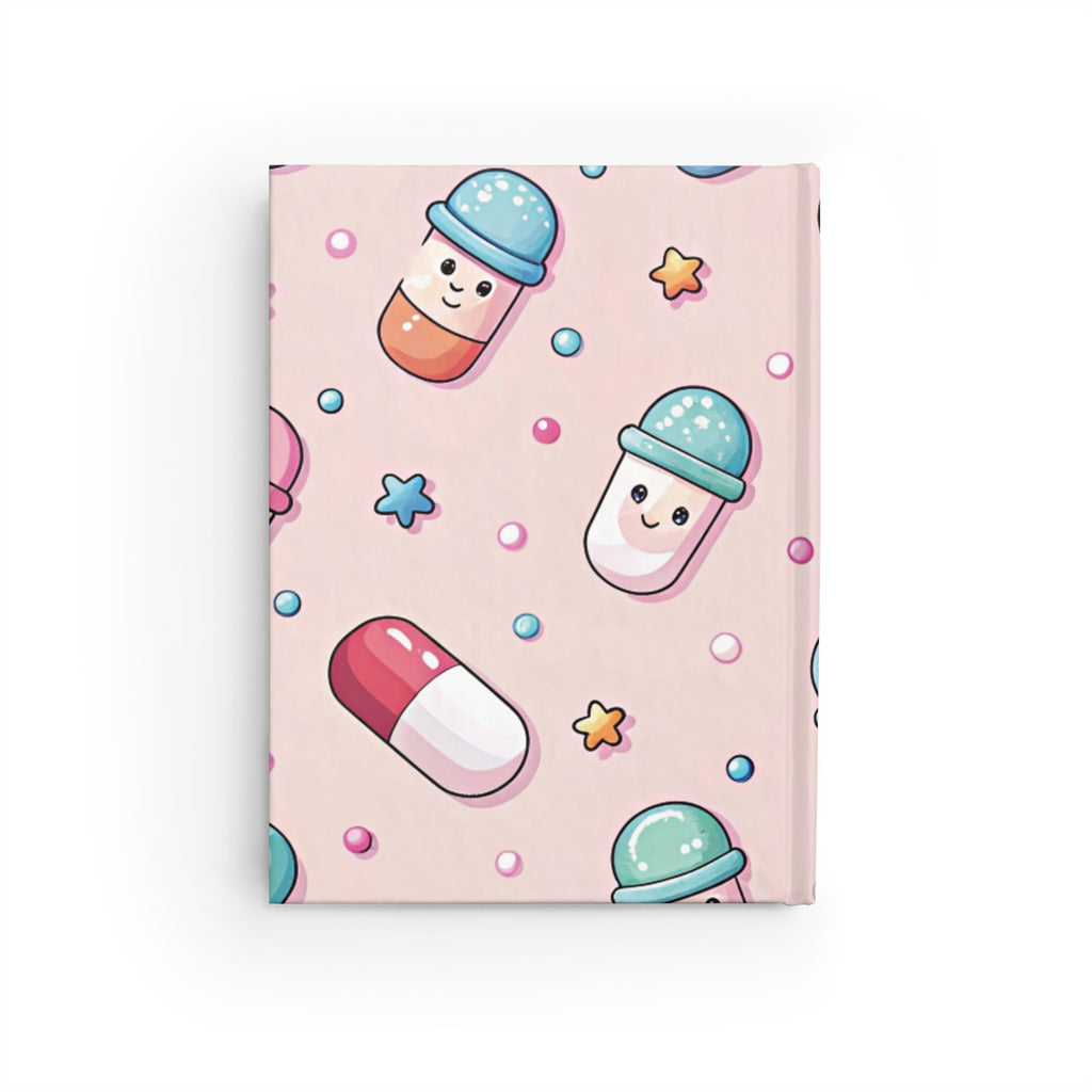 Personalised kawaii pill journal spec — 5x7 inch 128 blank pages custom name fun nurse pharmacist gift