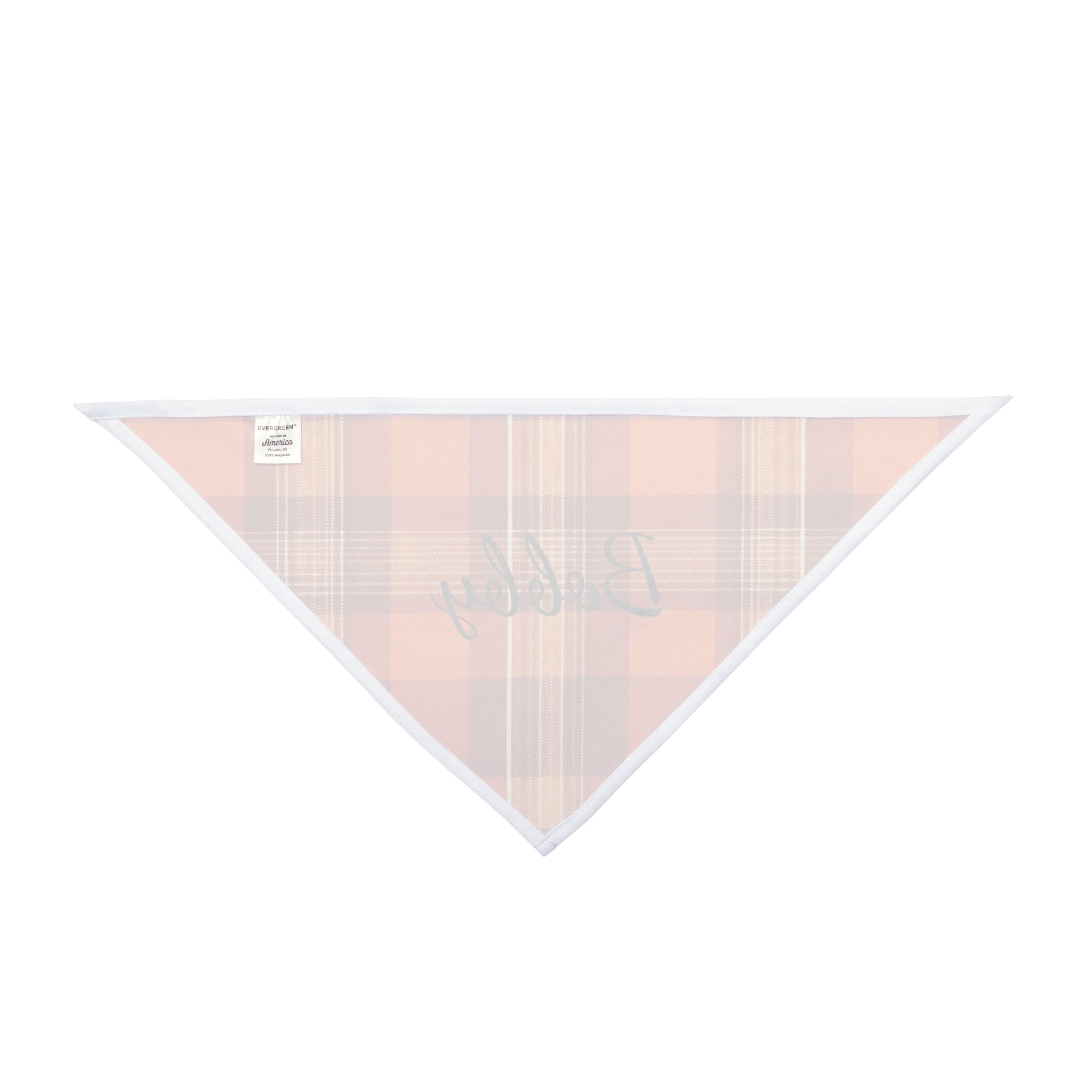 Orange plaid dog bandana lifestyle shot — personalised fall tartan pet bandana on dog
